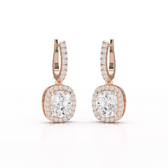 2.34 CT Lab Diamond Dangle Hoop Earrings