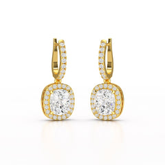 2.34 CT Lab Diamond Dangle Hoop Earrings