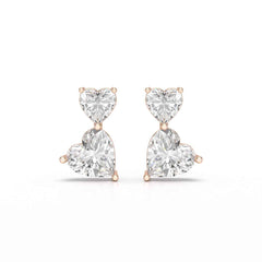 2.34 CT Lab Diamond Heart Cut Earrings