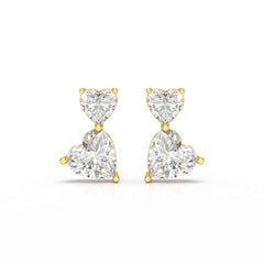 2.34 CT Lab Diamond Heart Cut Earrings