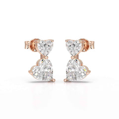 2.34 CT Lab Diamond Heart Cut Earrings