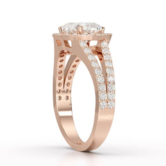 2.35 CT Lab Diamond Heart Shaped Halo Ring