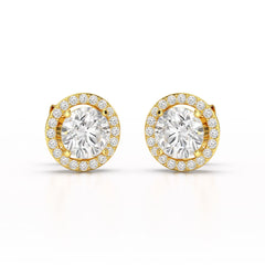 2.36 CT Round Cut Halo Lab Diamond Earring