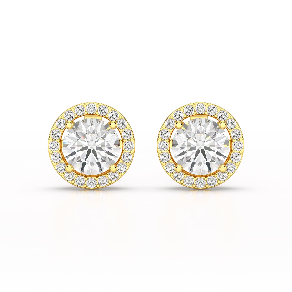 2.36 CT Round Cut Halo Lab Diamond Earring