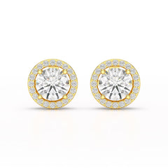 2.36 CT Round Cut Halo Lab Diamond Earring