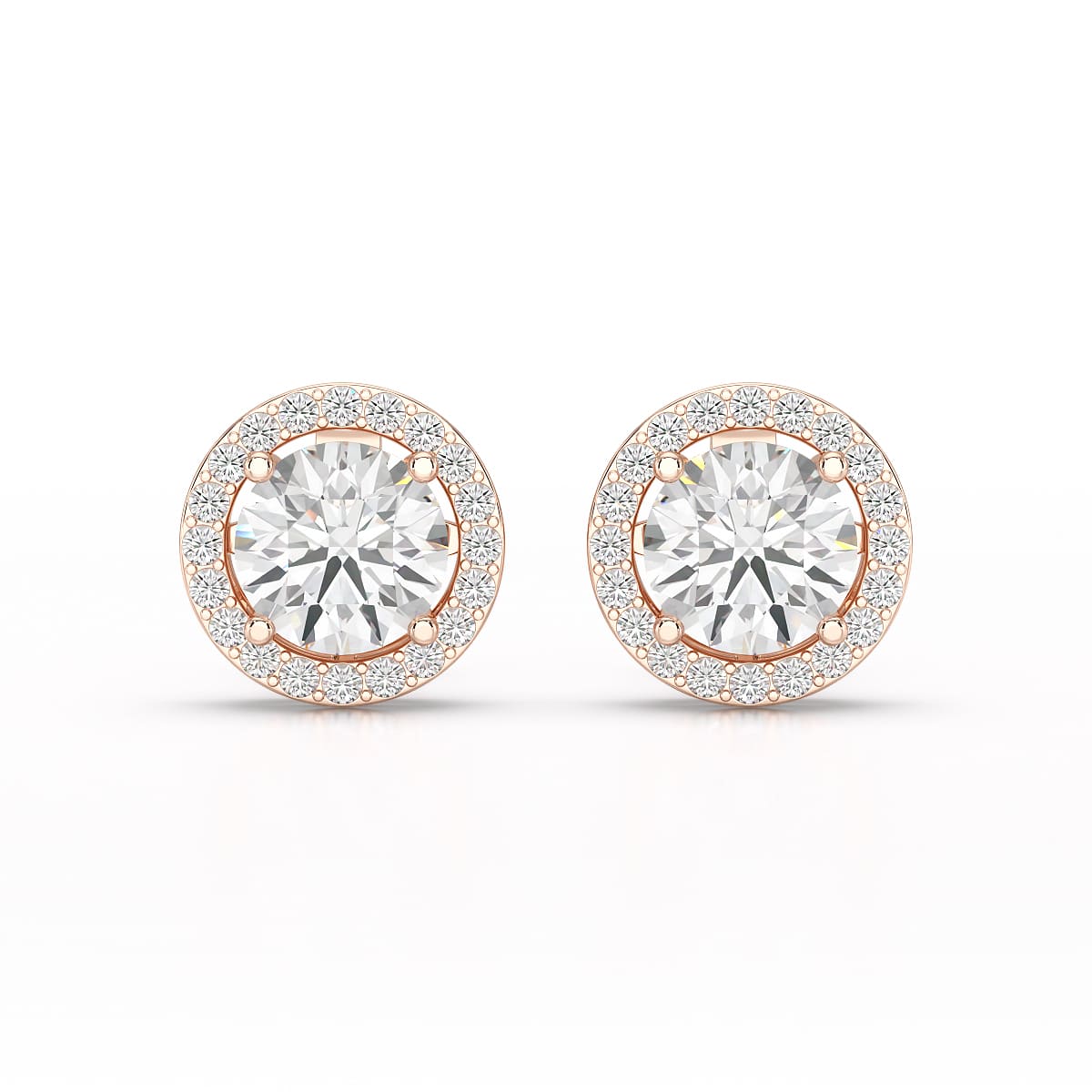 2.36 CT Round Cut Halo Lab Diamond Earring