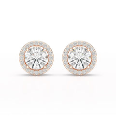 2.36 CT Round Cut Halo Lab Diamond Earring