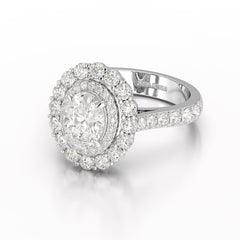 2.39 CT Lab Diamond Oval Cut Halo Engagement Ring