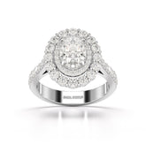 2.39 CT Lab Diamond Oval Cut Halo Engagement Ring