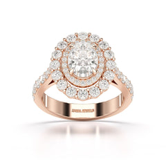 2.39 CT Lab Diamond Oval Cut Halo Engagement Ring