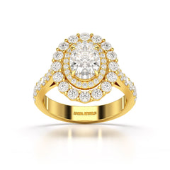 2.39 CT Lab Diamond Oval Cut Halo Engagement Ring