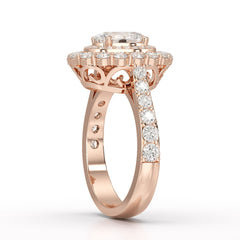 2.39 CT Lab Diamond Oval Cut Halo Engagement Ring