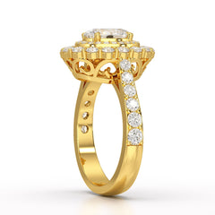 2.39 CT Lab Diamond Oval Cut Halo Engagement Ring