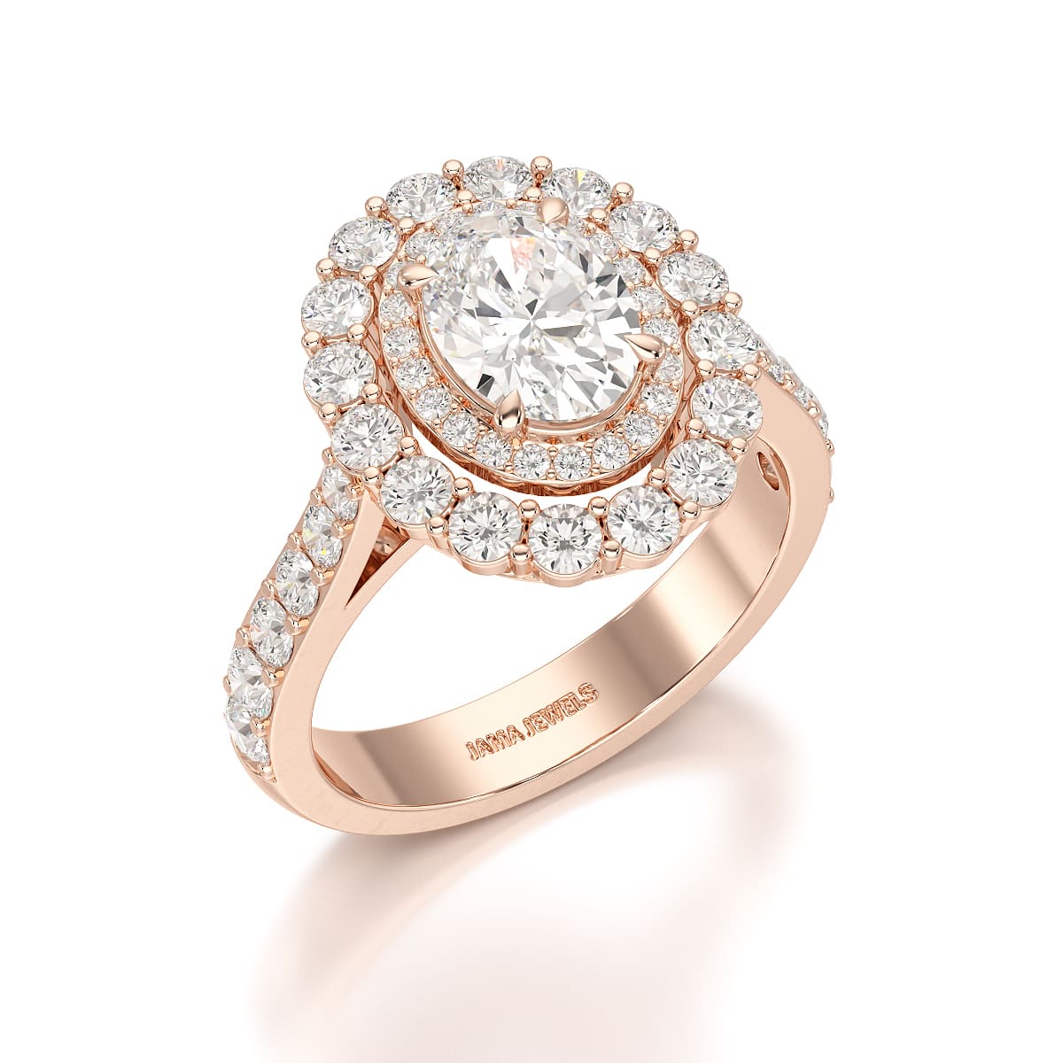 2.39 CT Lab Diamond Oval Cut Halo Engagement Ring