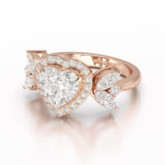 2.41 CT Lab Diamond Heart Cut Halo Ring