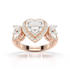 2.41 CT Lab Diamond Heart Cut Halo Ring