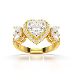 2.41 CT Lab Diamond Heart Cut Halo Ring