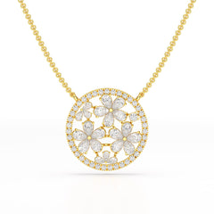 2.57 CT Pear Cut Flower Lab Diamond Pendant