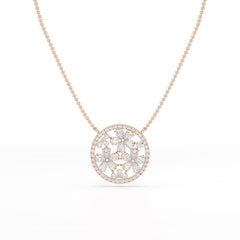 2.57 CT Pear Cut Flower Lab Diamond Pendant
