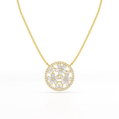 2.57 CT Pear Cut Flower Lab Diamond Pendant