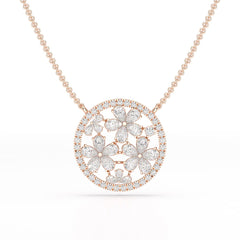 2.57 CT Pear Cut Flower Lab Diamond Pendant