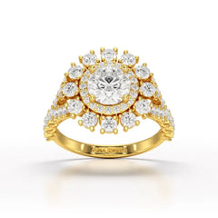 2.63 CT Double Halo Lab Diamond Wedding Ring - Jama Jewels