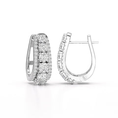 2.71 CT Lab Diamond Round Cut Hoop Earrings