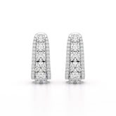2.71 CT Lab Diamond Round Cut Hoop Earrings