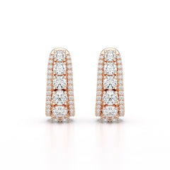 2.71 CT Lab Diamond Round Cut Hoop Earrings