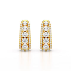 2.71 CT Lab Diamond Round Cut Hoop Earrings