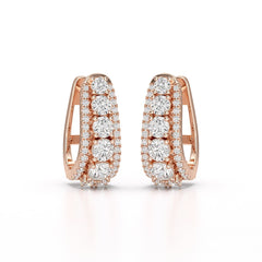 2.71 CT Lab Diamond Round Cut Hoop Earrings