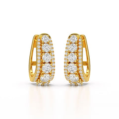 2.71 CT Lab Diamond Round Cut Hoop Earrings