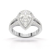 2.78 CT Lab Diamond Pear Cut Halo Ring