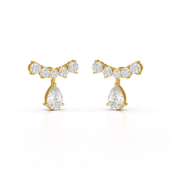 3.58 CT Lab Diamond Pear Cut Drop Earrings