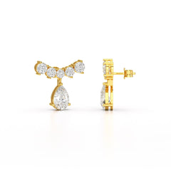 3.58 CT Lab Diamond Pear Cut Drop Earrings