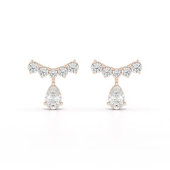3.58 CT Lab Diamond Pear Cut Drop Earrings