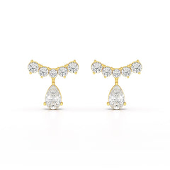 3.58 CT Lab Diamond Pear Cut Drop Earrings