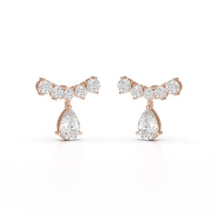 3.58 CT Lab Diamond Pear Cut Drop Earrings