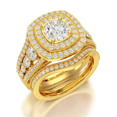 2.9 CT Round Cut Halo Lab Diamond Ring