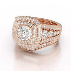 2.9 CT Round Cut Halo Lab Diamond Ring