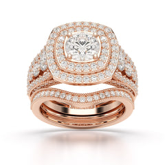 3.1 CT Round Cut Halo Lab Diamond Ring