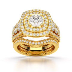 3.1 CT Round Cut Halo Lab Diamond Ring