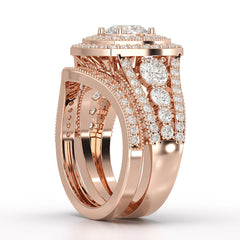 3.1 CT Round Cut Halo Lab Diamond Ring