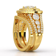 3.1 CT Round Cut Halo Lab Diamond Ring