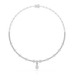 2.91 CT Pear Shape Lab Diamond Necklace