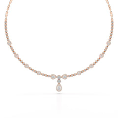 2.91 CT Pear Shape Lab Diamond Necklace