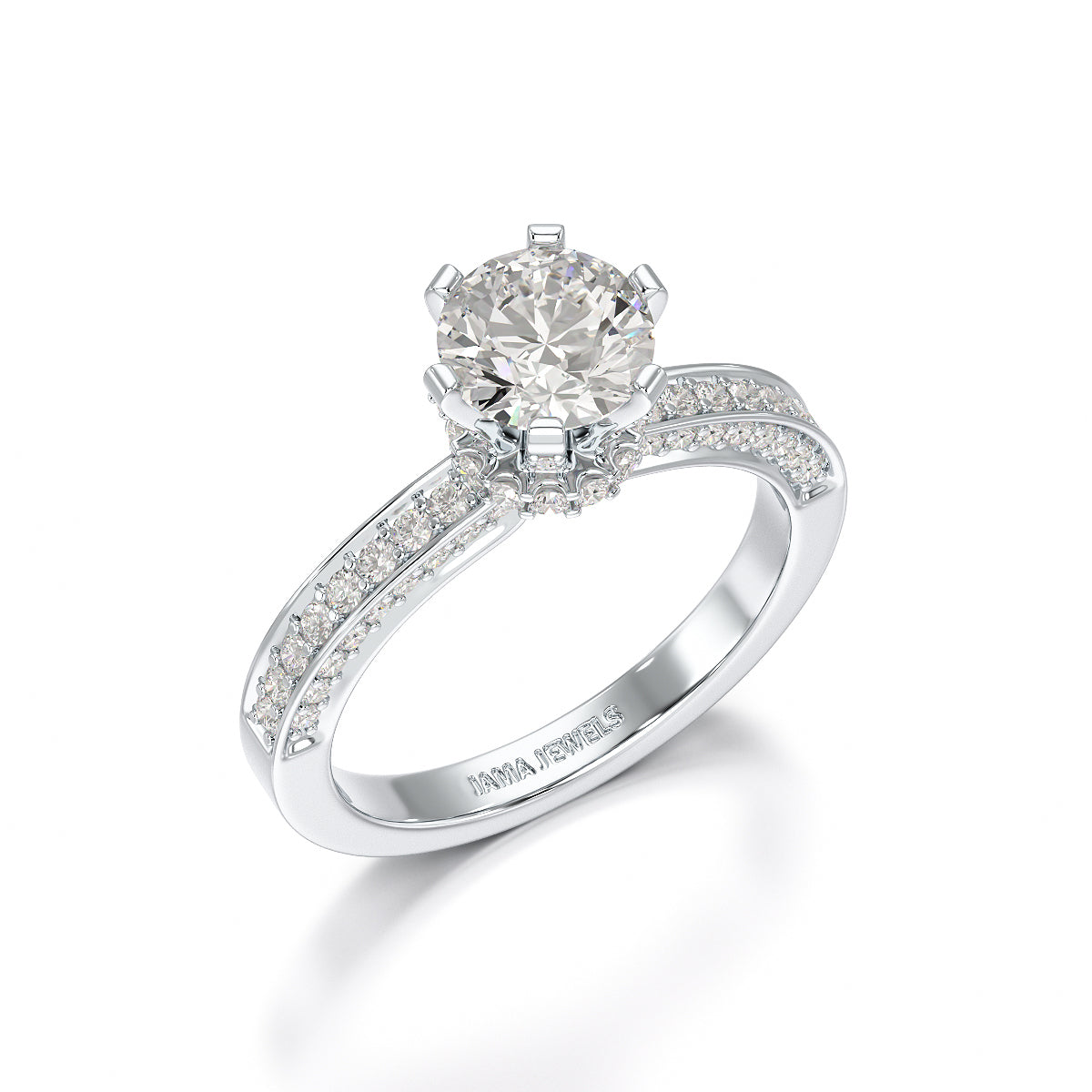 Round Lab Diamond 1.65 CT Simple Wedding Ring - Jama Jewels