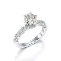 Round Lab Diamond 1.65 CT Simple Wedding Ring - Jama Jewels