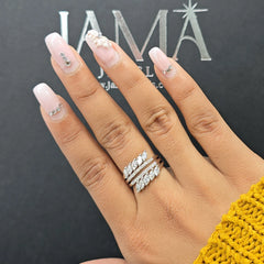 1.20 Lab Diamond Spiral Ring with Marquise and Round Diamonds (Ready for Delivery)