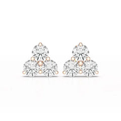 2 CT Three Stone Round Lab Diamond Earring
